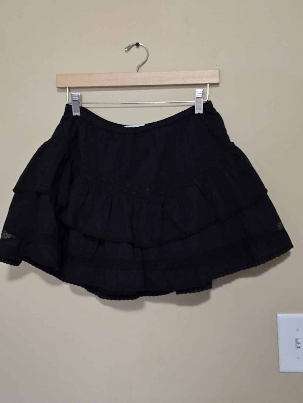 Abercrombie & Fitch Black Tiered Ruffle Skort
